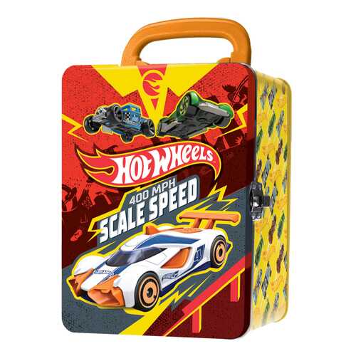 Портативный кейс для хранения 18 машинок Hot Wheels красно-желтый в Детский мир