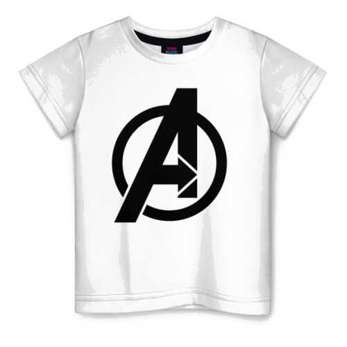 Детская футболка ВсеМайки Avengers logo black хлопок, р. 170 в Детский мир