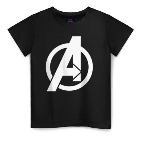 Детская футболка ВсеМайки Avengers logo white хлопок, р. 128 в Детский мир