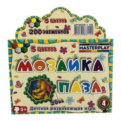 Мозаика-пазл Colorplast №4, d 20 мм, 5 цветов, 200 деталей в Детский мир