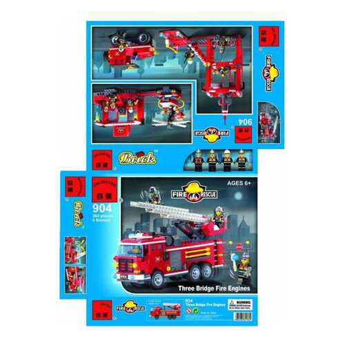 Конструктор пластиковый Brick Three Bridge Fire Engines в Детский мир