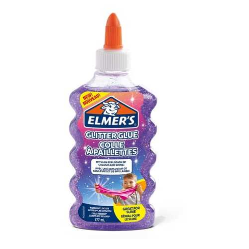 Клей для слайма Elmers Glitter glue фиолетовый 177 мл в Детский мир