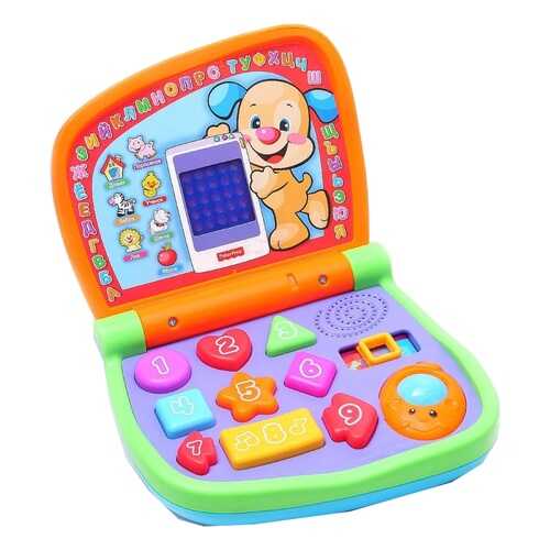 Детский игровой развивающий двуязычный интерактивный ноутбук Fisher Price Смейся и учись в Детский мир