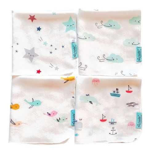 Комплект платочков TinyTwinkle SeaLife+Bird+Twinkle Star+Cloud 33х36, 4 шт. в Детский мир