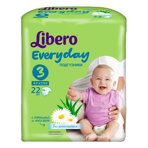 Подгузники Libero Everyday Size 3 (4-9кг), 22 шт. в Детский мир