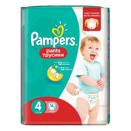 Подгузники-трусики Pampers Pants 4 (9-14 кг), 16 шт. в Детский мир