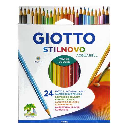 Карандаши GIOTTO 255800 STILNOVO Акварельные деревянные 24 цв в Детский мир